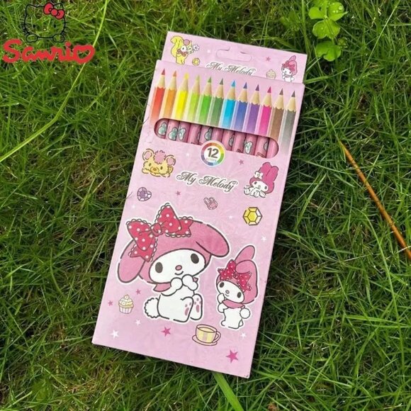 12-Color Sanrio Kuromi Colored Pencils Set -  Art Supplies for Hello Kit… - Picture 2 of 6